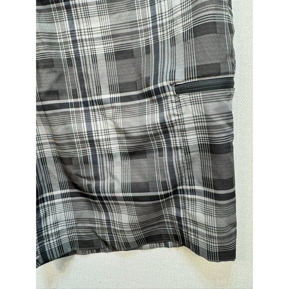 The North Face Mens Plaid Casual Shorts Size 38 Gray/Black Pockets Drawstring - Picture 5 of 12